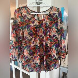 Teenflo Floral 3/4 Sleeve Blouse